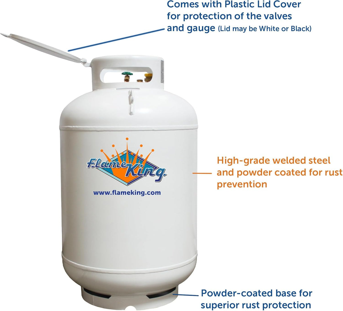 420-Lb. ASME Vertical Propane Tank, White
