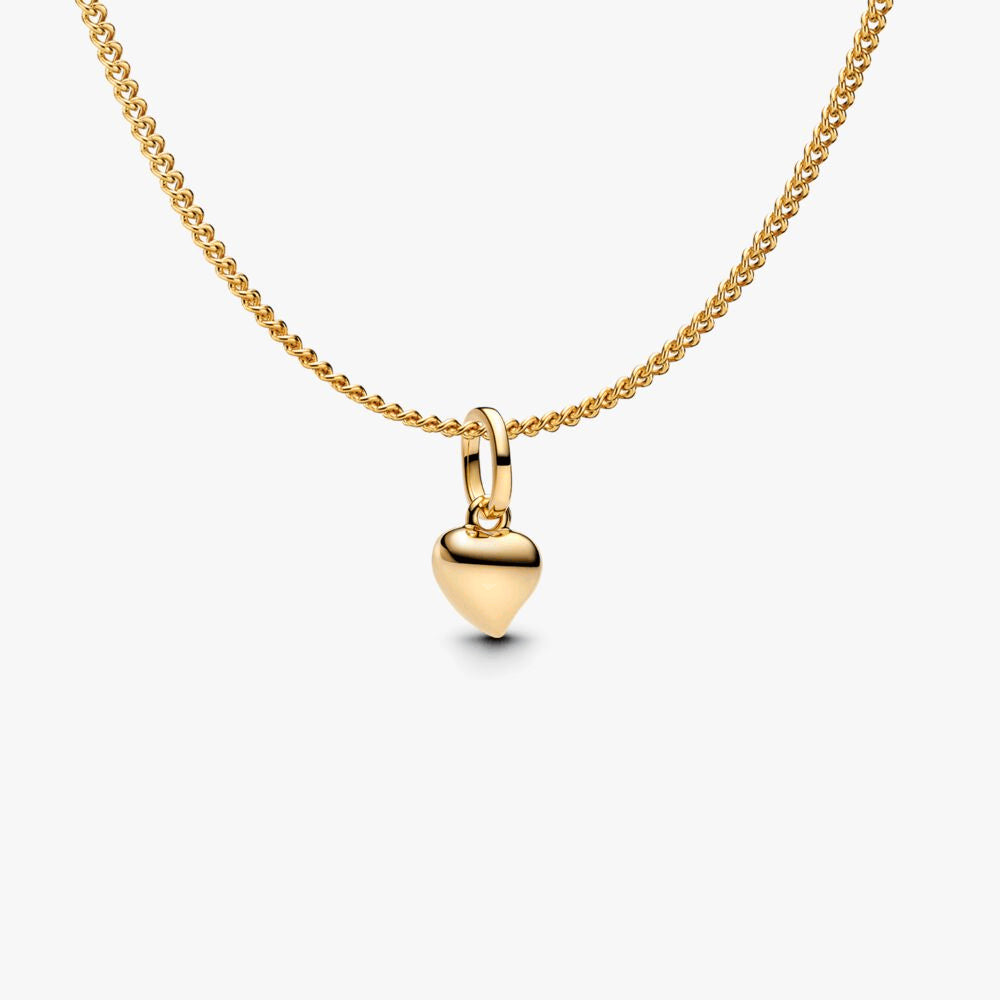 Mini Golden Heart Charm Necklace Set