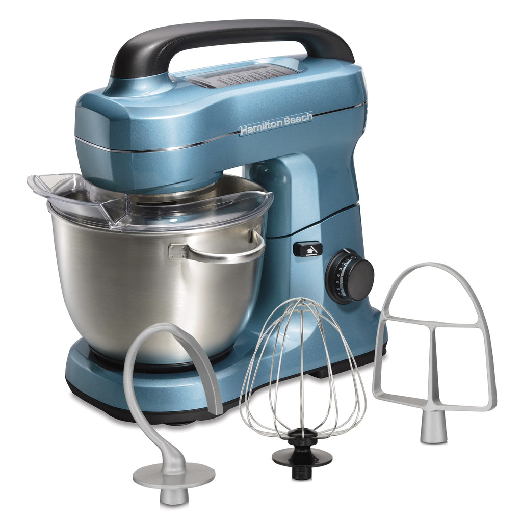 Hamilton Beach 4 Quart 7-Speed Tilt-Head Stand Mixer With Dough Hook, Whisk And Flat Beater - Black