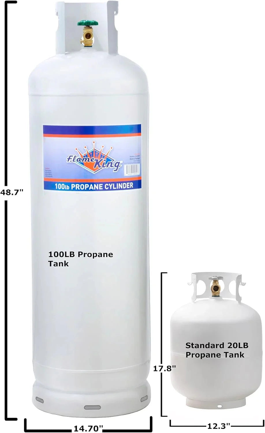 Flame King Steel 100LB Propane Tank Cylinder With POL Valve And Collar - YSN100b
