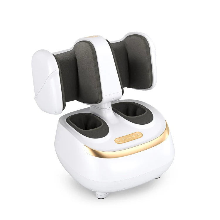 2-In-1 Electric Shiatsu Foot And Calf Massager With Heat, White - 16in x 16in x 14in / 17in x 10in x 9in