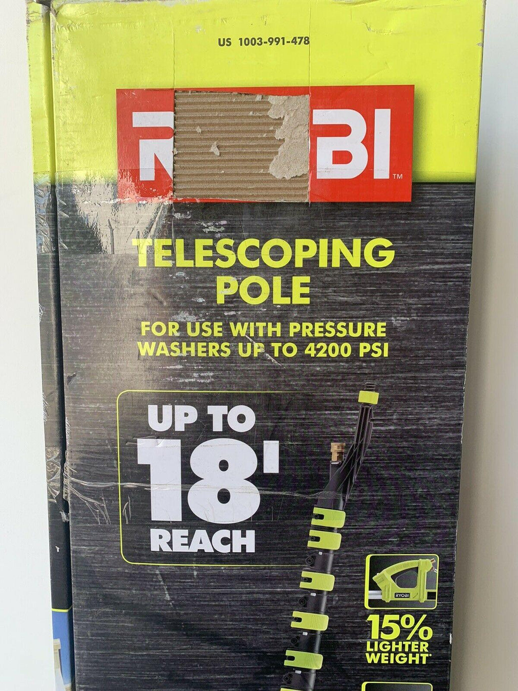 Ryobi 18 ft. Pressure Washer Extension Pole Up To 4200 PSI - RY31EP26