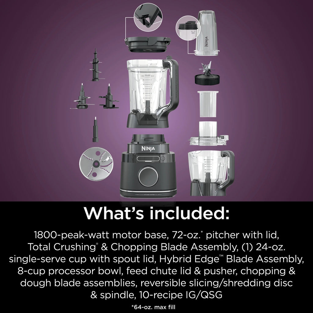 Ninja Detect Kitchen System Power Blender And Processor With BlendSense Technology, 1700 Peak Watt - TB400