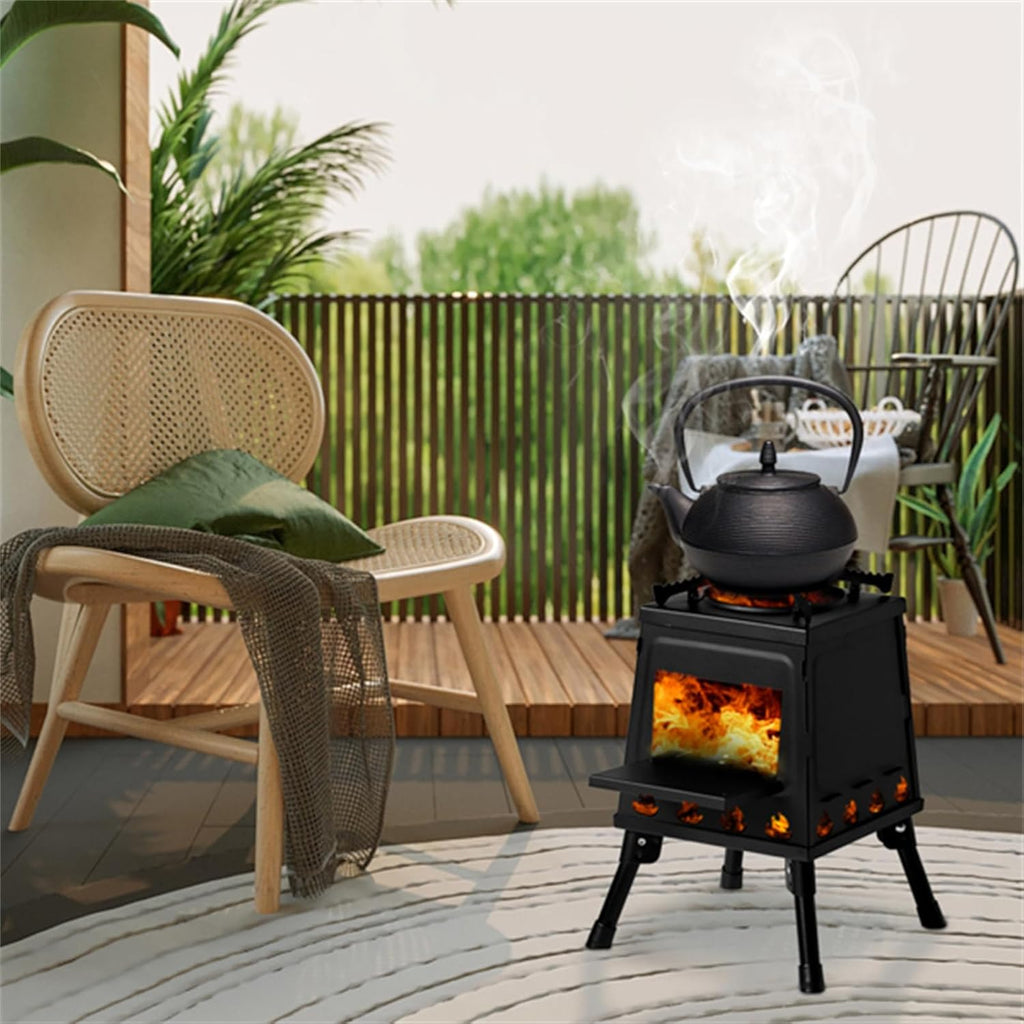 Portable Detachable Wood Camping Stove, 36x36x46.5cm