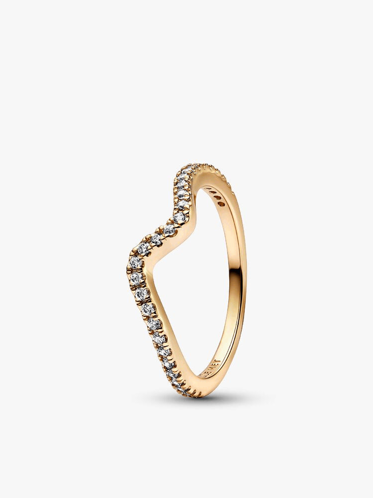 Pandora Timeless Pavé & Sparkling Wave Ring Set