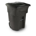 96 Gal. Brownstone Trash Can With Quiet Wheels And Lid