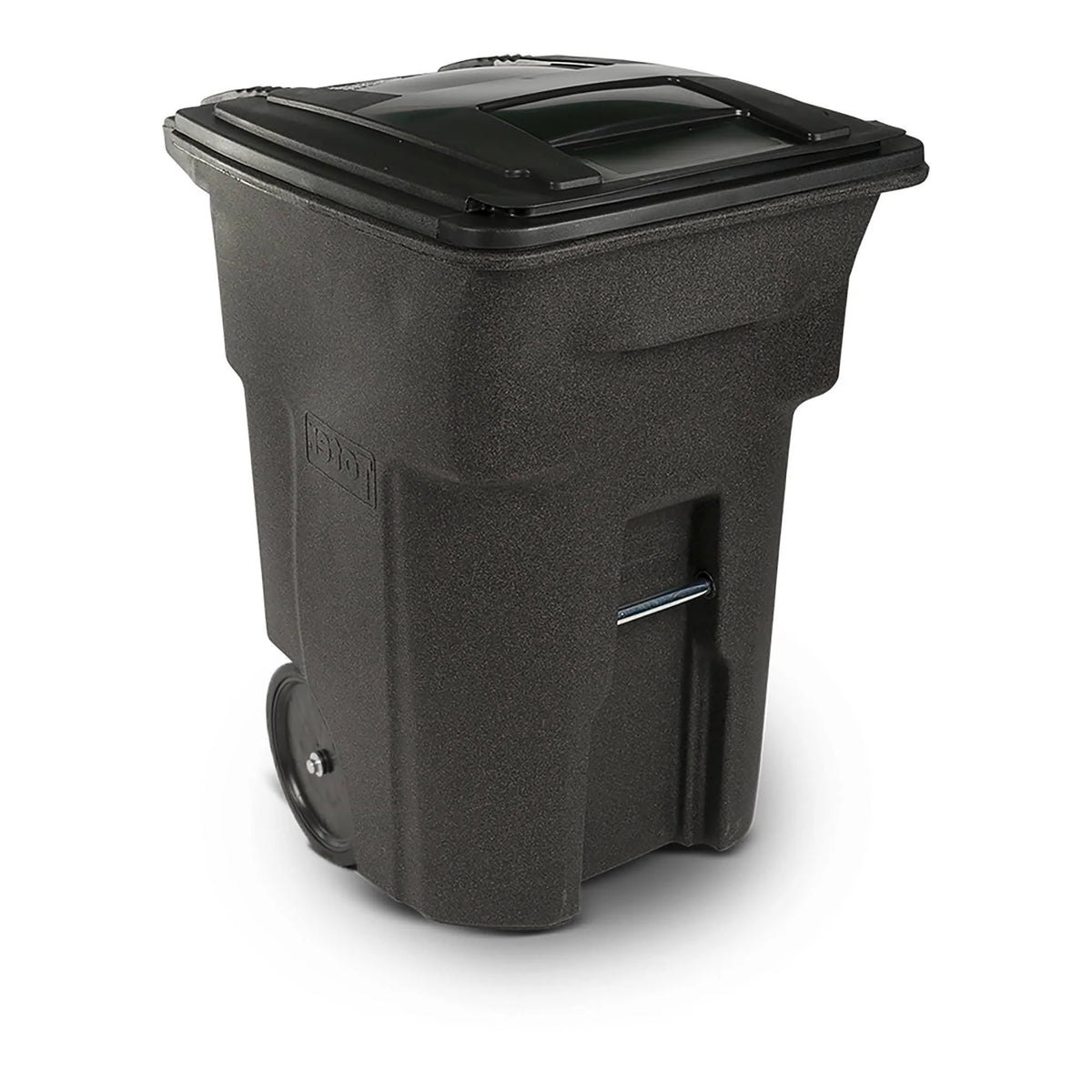 96 Gal. Brownstone Trash Can With Quiet Wheels And Lid