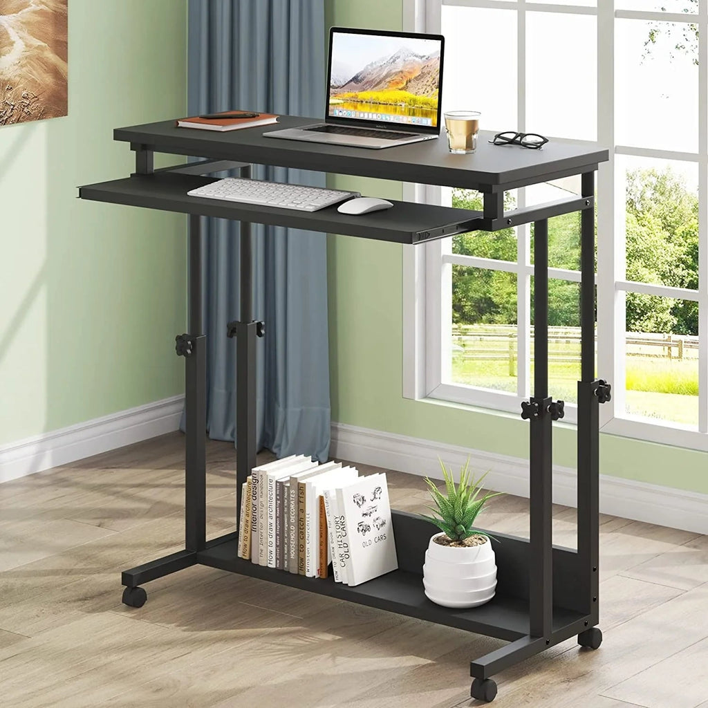 Height-Adjustable Portable Laptop Desk With Keyboard Tray, 43.3in H x 31.5in L x 17in D