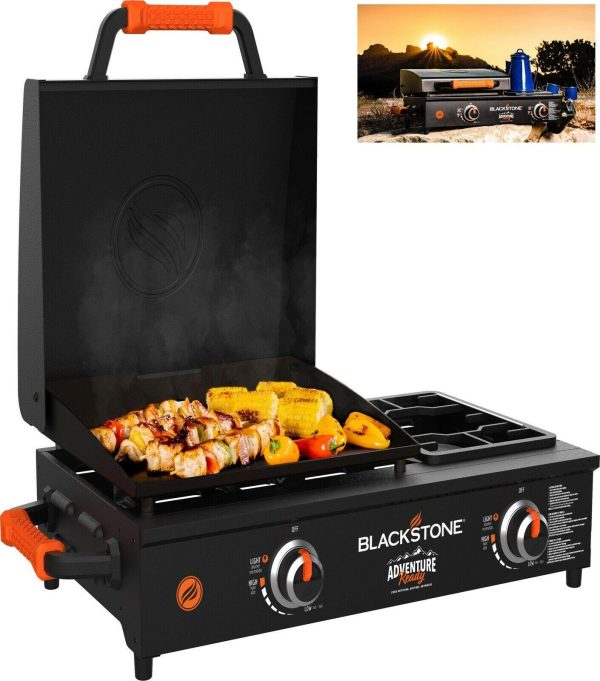 17 Inch Tabletop Griddle, 2 Burner, Black