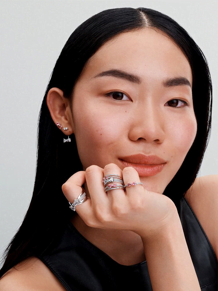 Sparkling Bow Drop Earrings