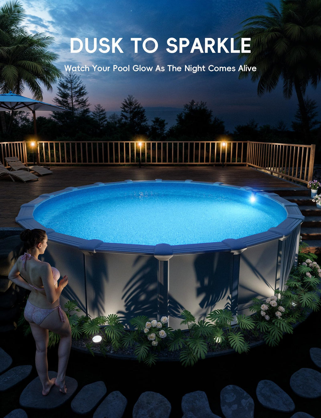 Solar LED Pool Light - 42 LEDs, 10 Color Options