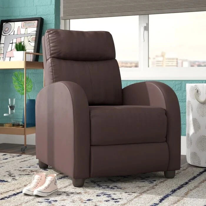 PU Leather Recliner Chair, 27.6 x 35.8 x 38.6 in, 3 Reclining Positions