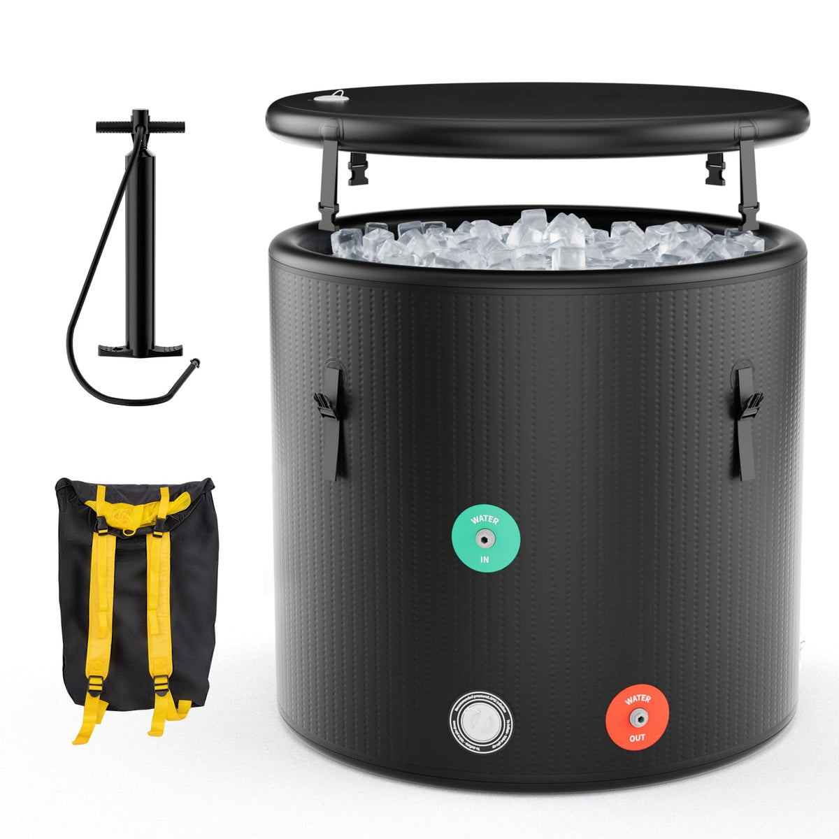 79 Gal Inflatable Ice Bath Tub With Lid And Pump