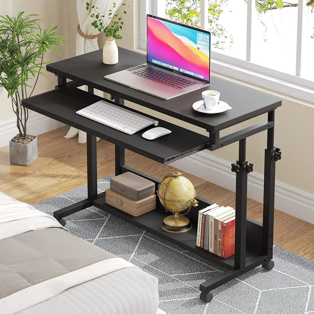 Height-Adjustable Portable Laptop Desk With Keyboard Tray, 43.3in H x 31.5in L x 17in D