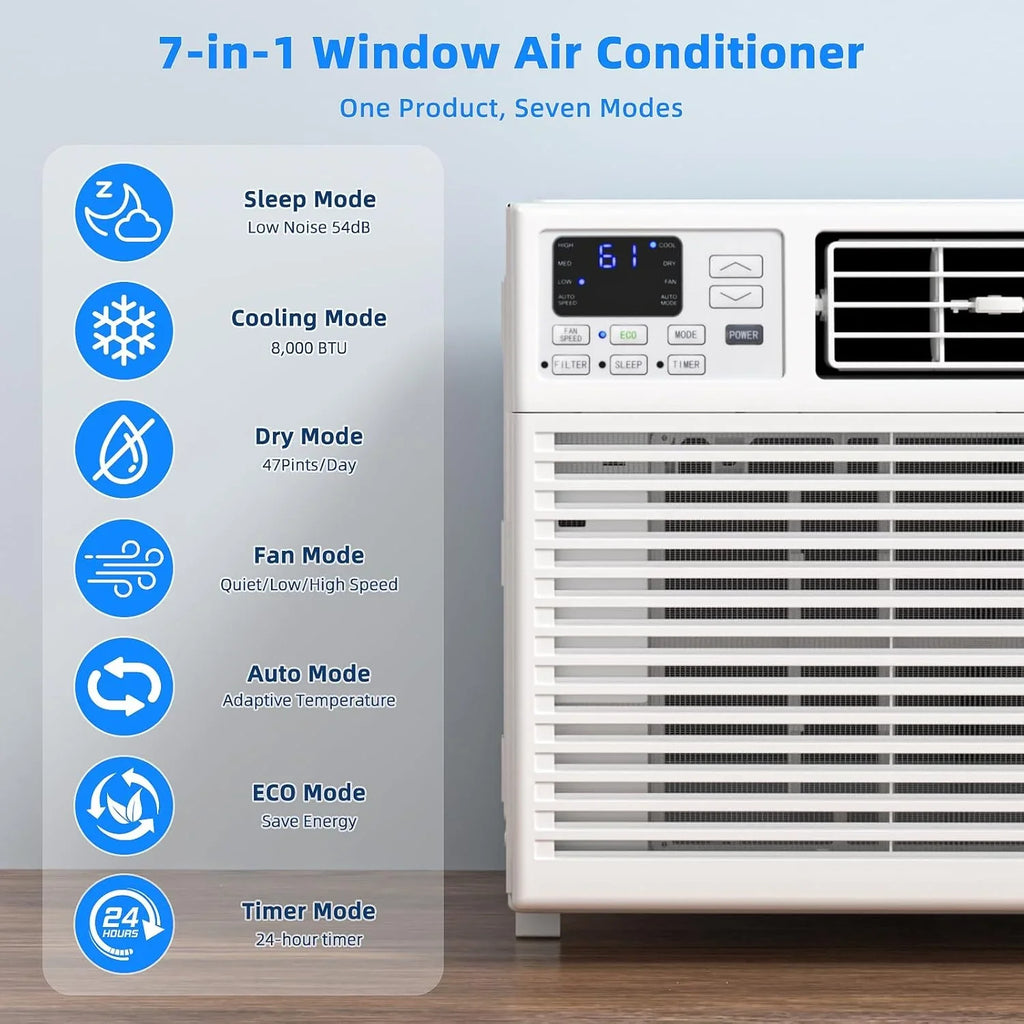 Antarctic Star U-Shaped Window Air Conditioner, 12,000 BTU, 115 Volts