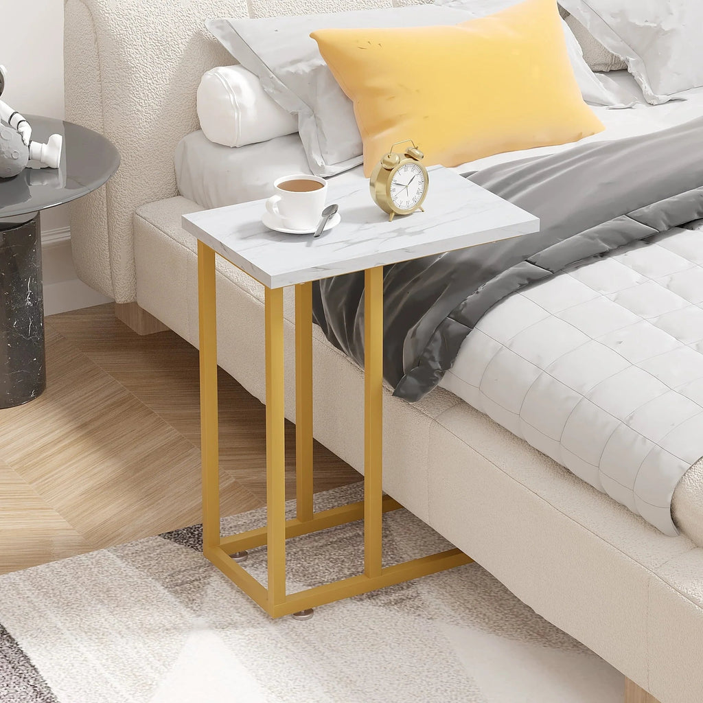 C-Shaped Sofa Side Tables, Set of 2, 11" D x 19" W x 24" H