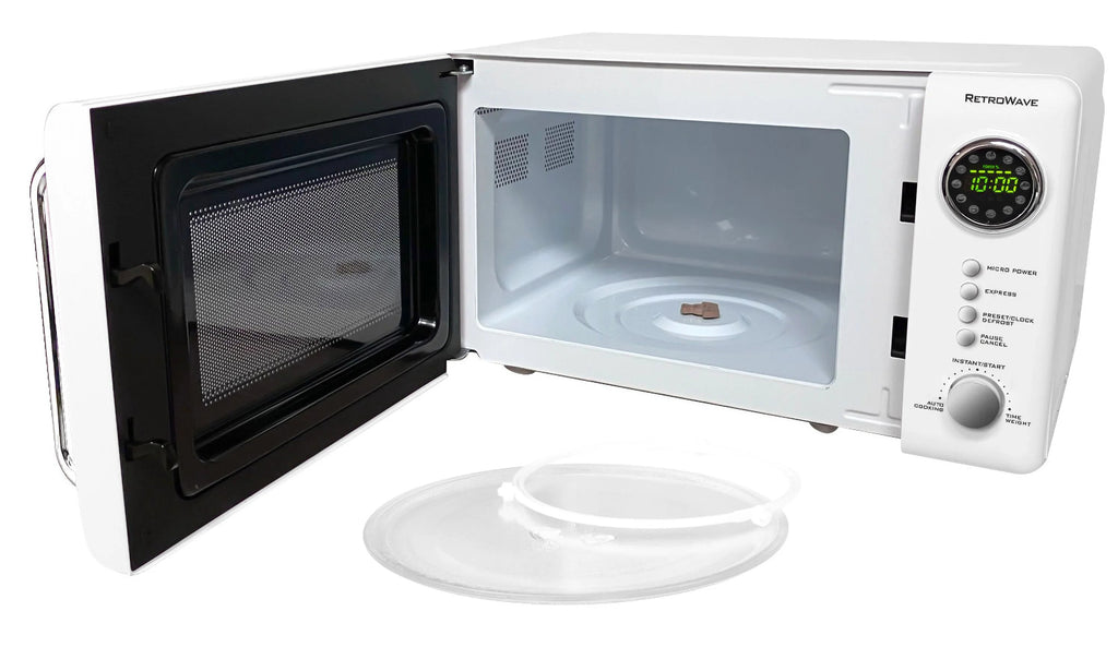 Nostalgia Retro Compact Countertop Microwave Oven 0.7 Cu. Ft. 700-Watts Orange