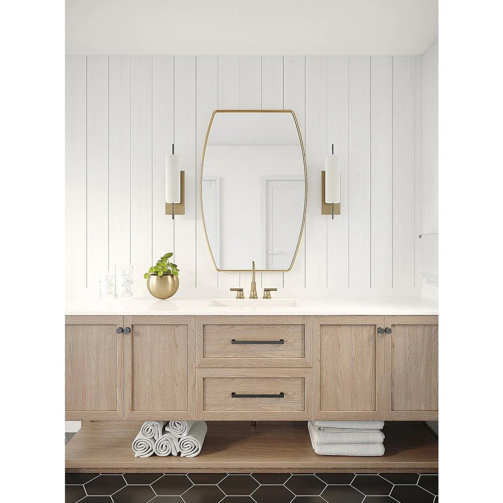 Oblong Metal Wall Mirror, 18 or 24 - Black, Gold, or Silver
