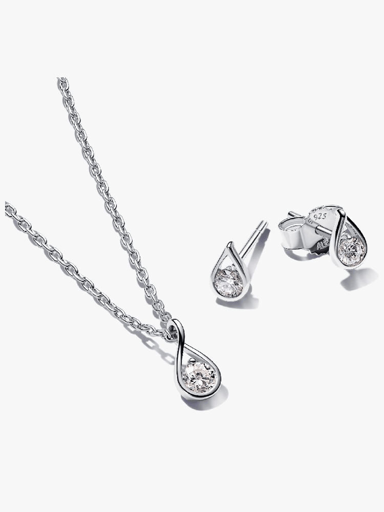 Pandora Infinite Lab-grown Diamond Jewelry Gift Set, Sterling Silver