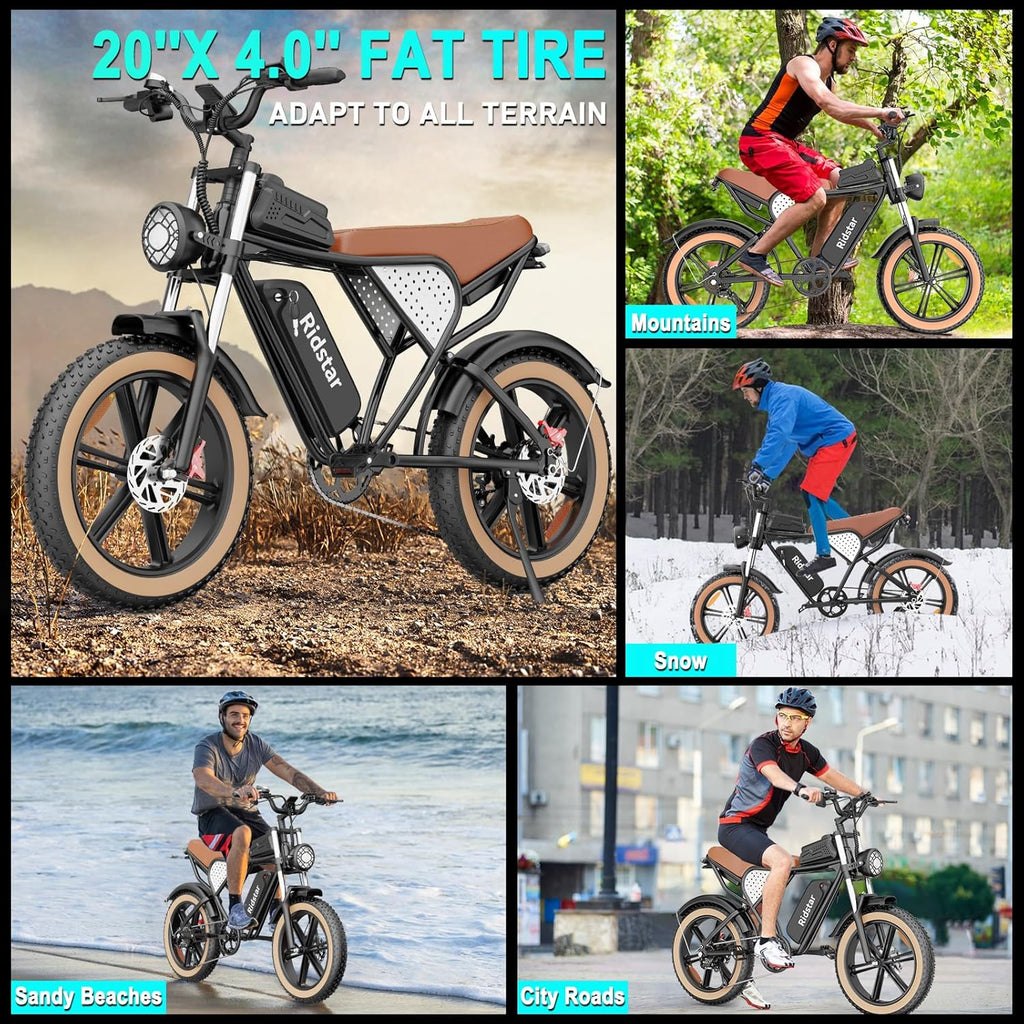Electric Bike 2000W 37Mph 20in Fat Tires - Q20