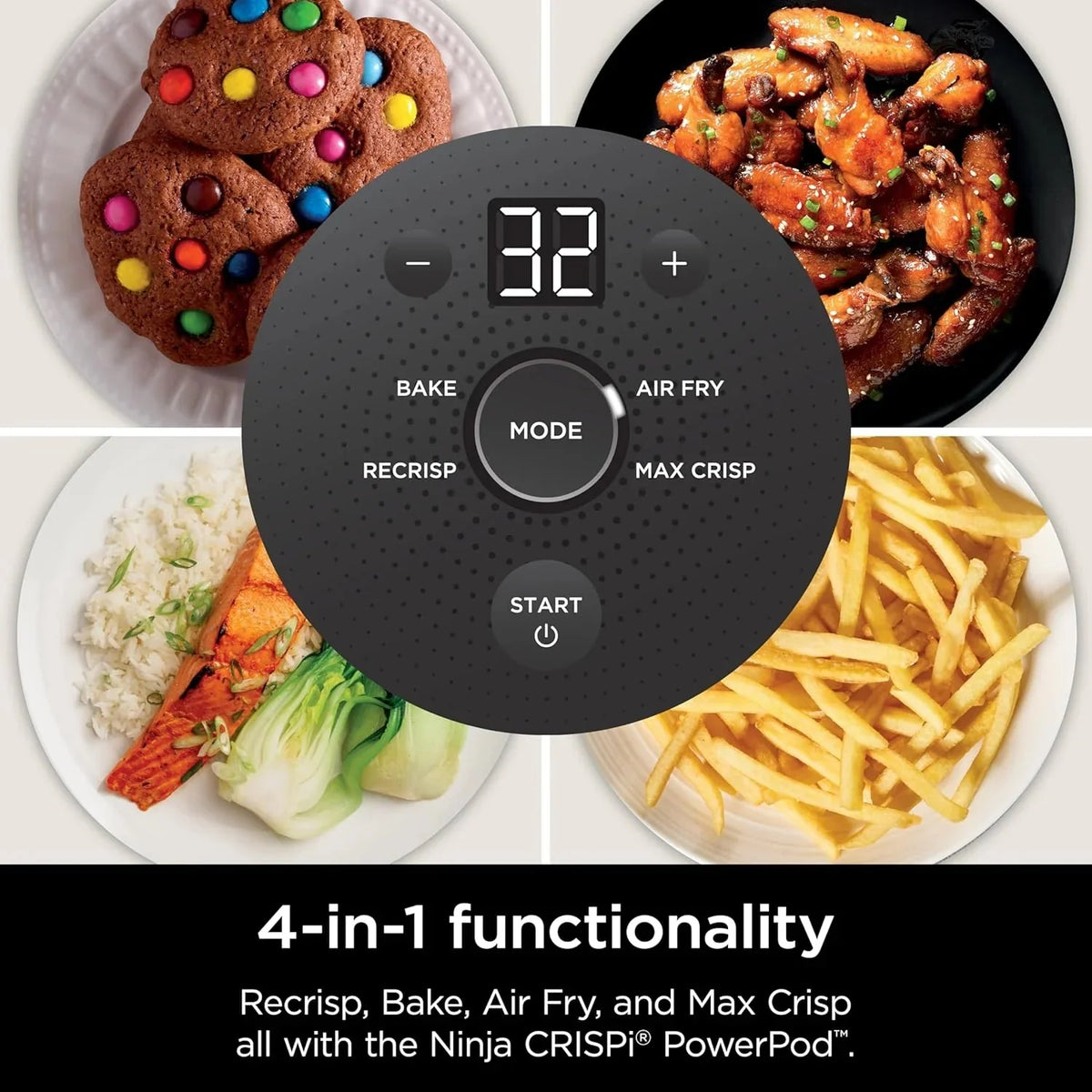 Ninja Crispi 4-in-1 Portable Glass Air Fryer Cooking System, 1500W, 4 QT And 6-Cup Containers
