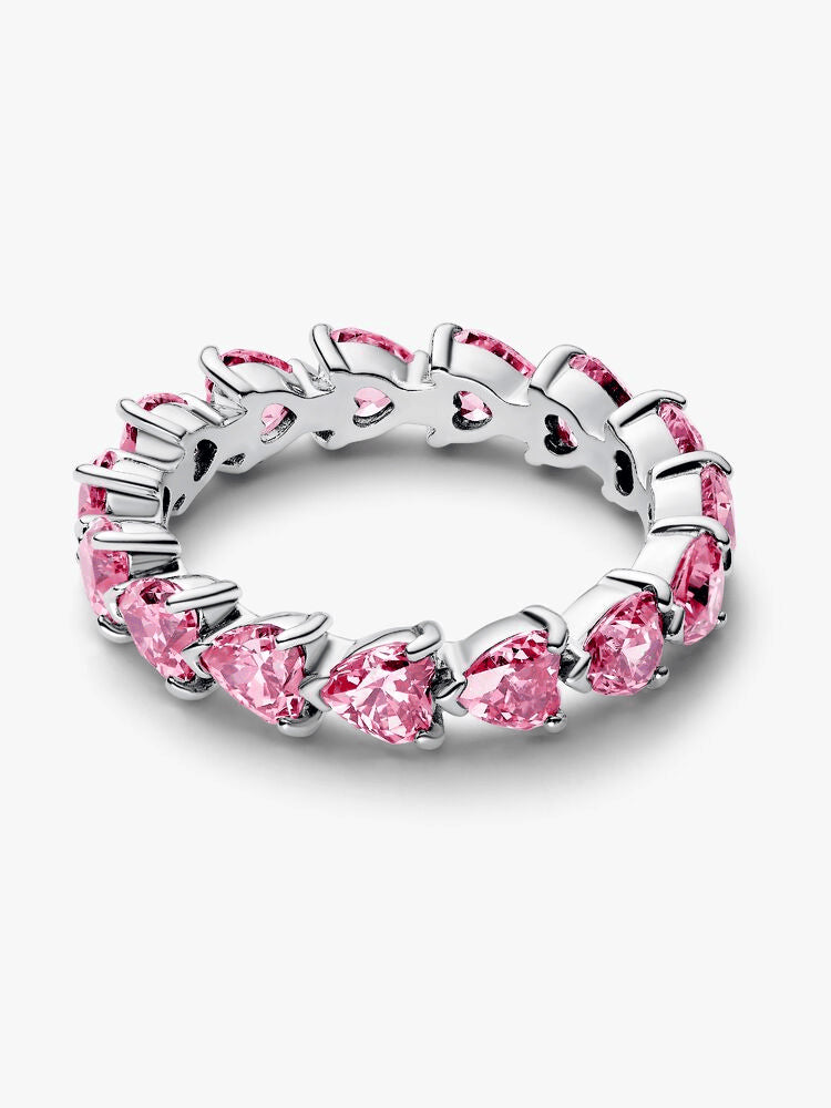 Band of Pink Hearts Ring