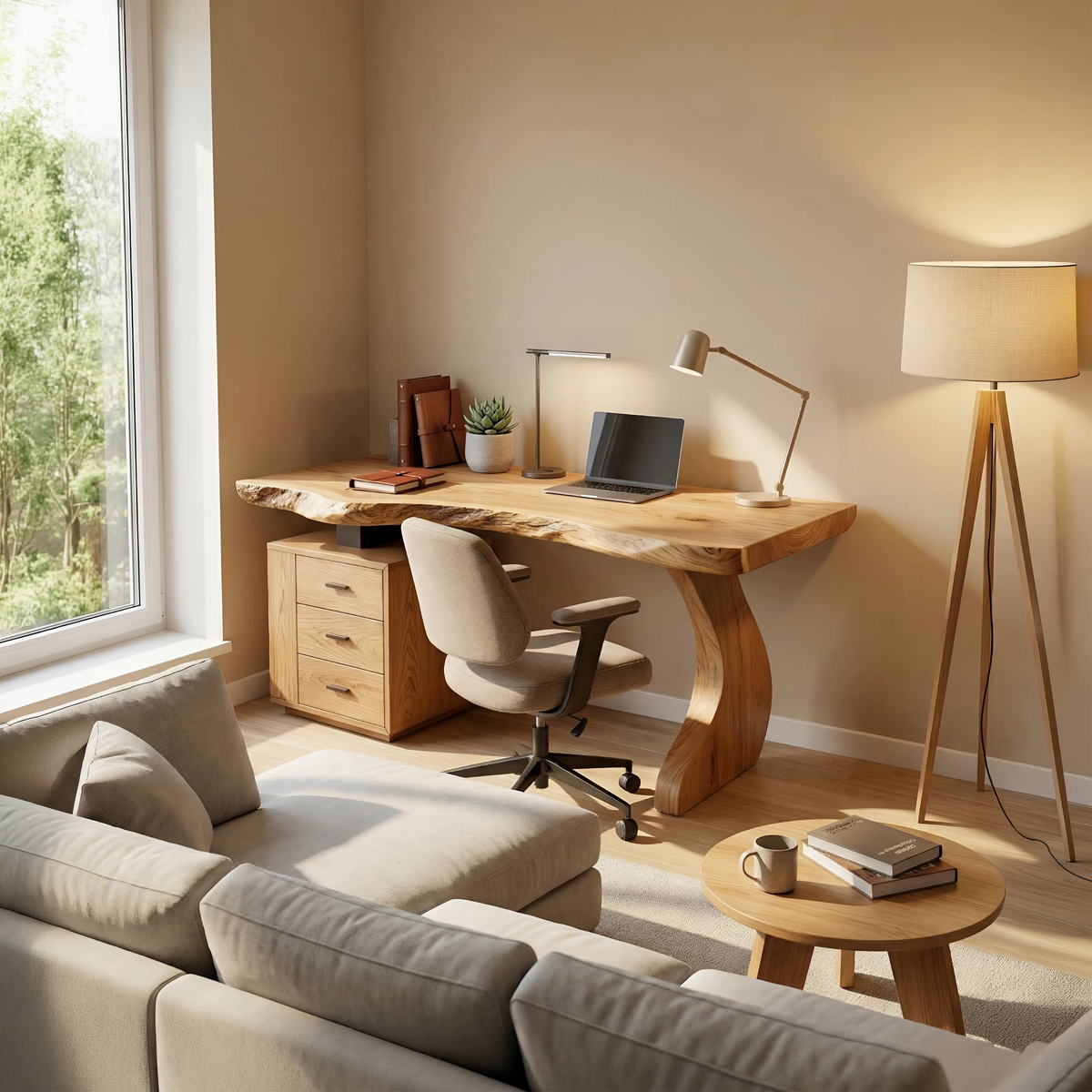 Contemporary Desk With Storage For Curated Home Office