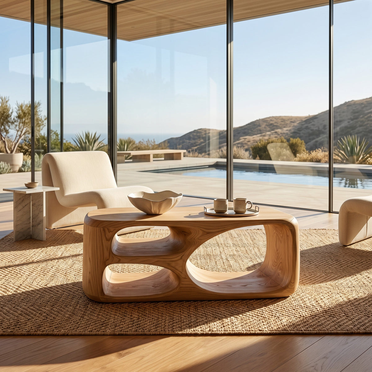 Contemporary Coffee Table With Built In Storage For Living Room