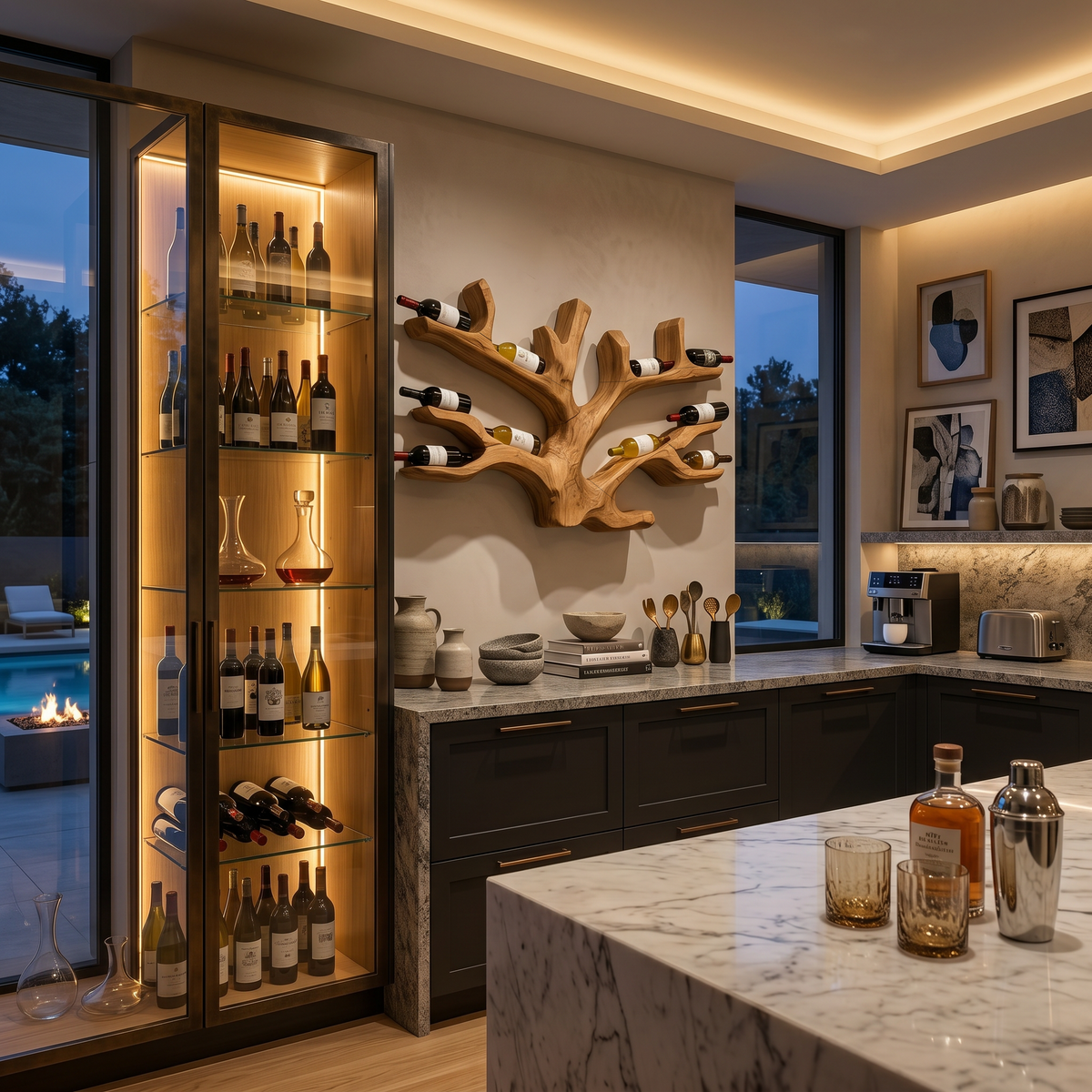 Artistic Wine Holder Wall Rack For Home Bar