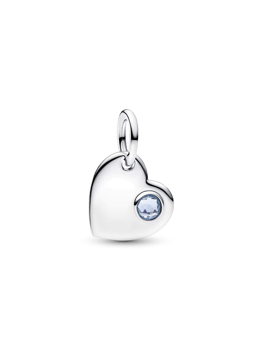 Engravable Heart Aqua Blue Stone Dangle Charm