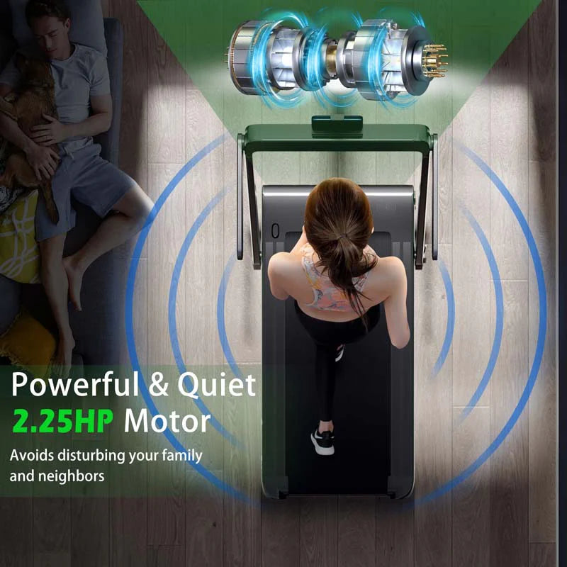 GYMAX 2-in-1 Folding Under Desk Treadmill With Speaker, App And Remote Control - 2.5HP