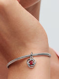 True Red Eternity Circle Dangle Charm