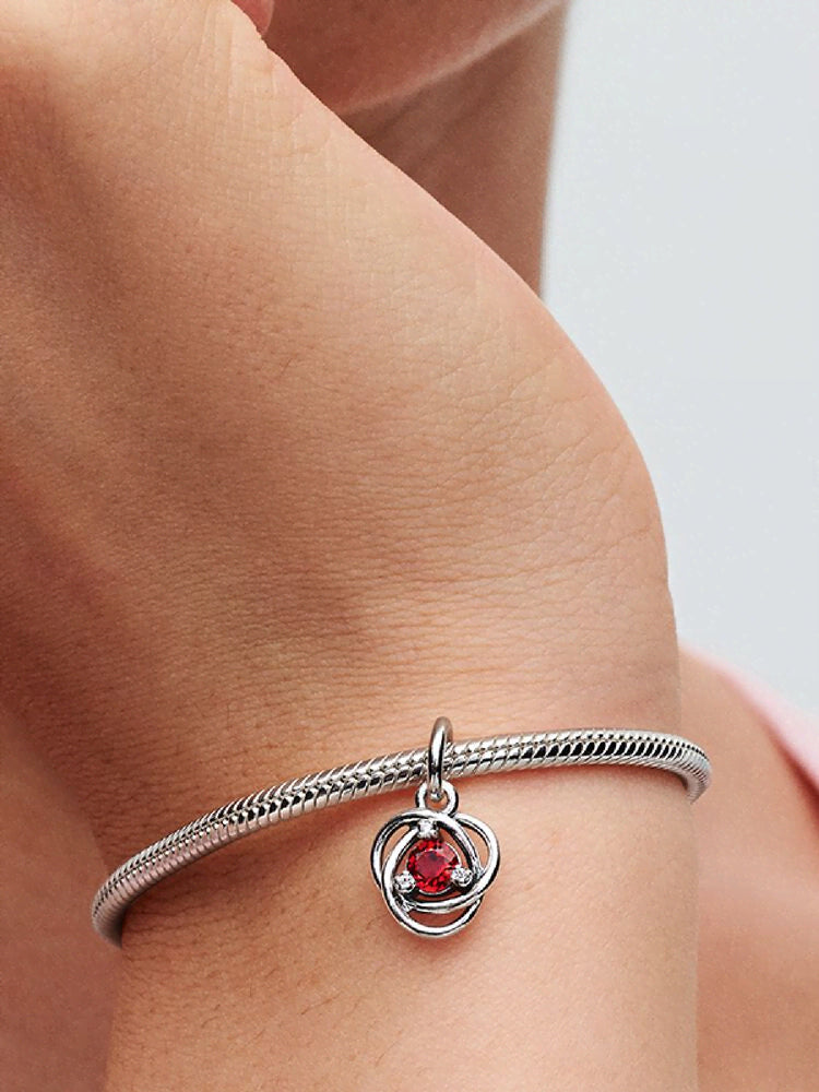 True Red Eternity Circle Dangle Charm