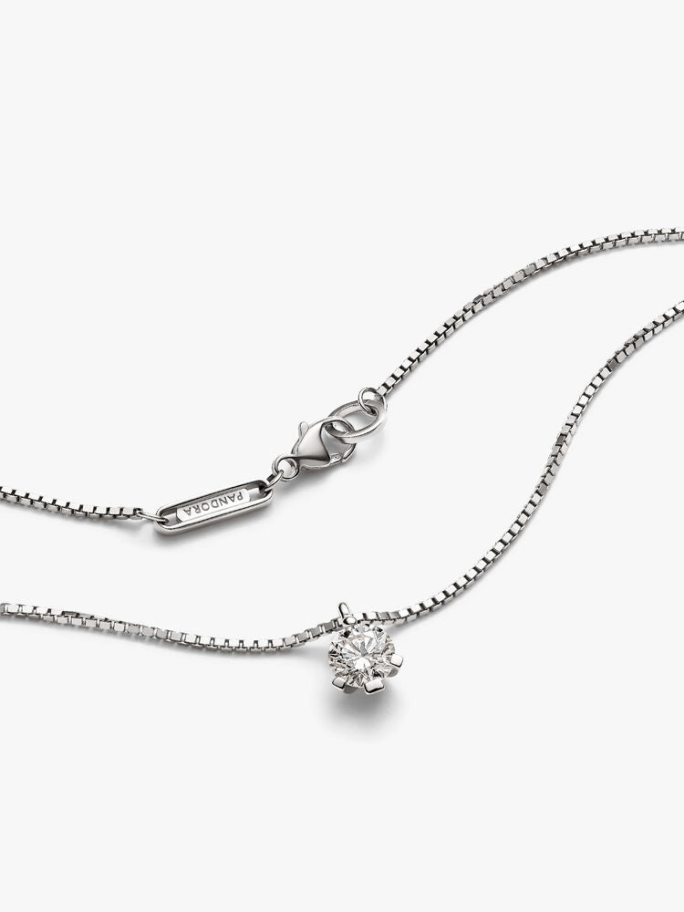 Pandora Nova 14k White Gold Lab-grown Diamond Pendant Necklace