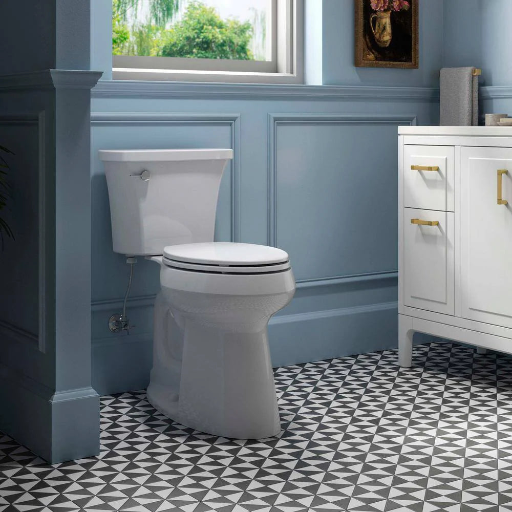 KOHLER Highline Arc Extra Tall Elongated Toilet, White, 1.28 GPF, 2-Piece - 78305-0