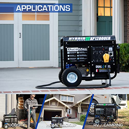 DuroMax Dual Fuel Generator 12,000W Gas/Propane, 457cc 4-Stroke - XP12000EH
