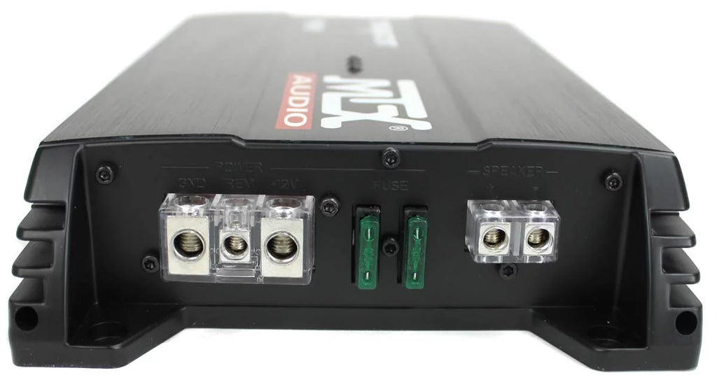 MTX 12in Dual Loaded Car Subwoofer Package With Sub Box, Amplifier And QPower Wiring Kit - TNP212D2
