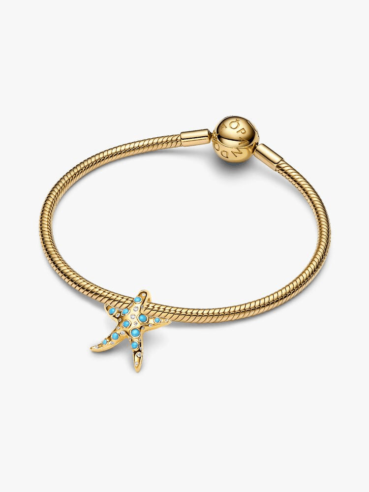 Sparkling Blue Starfish Dangle Charm