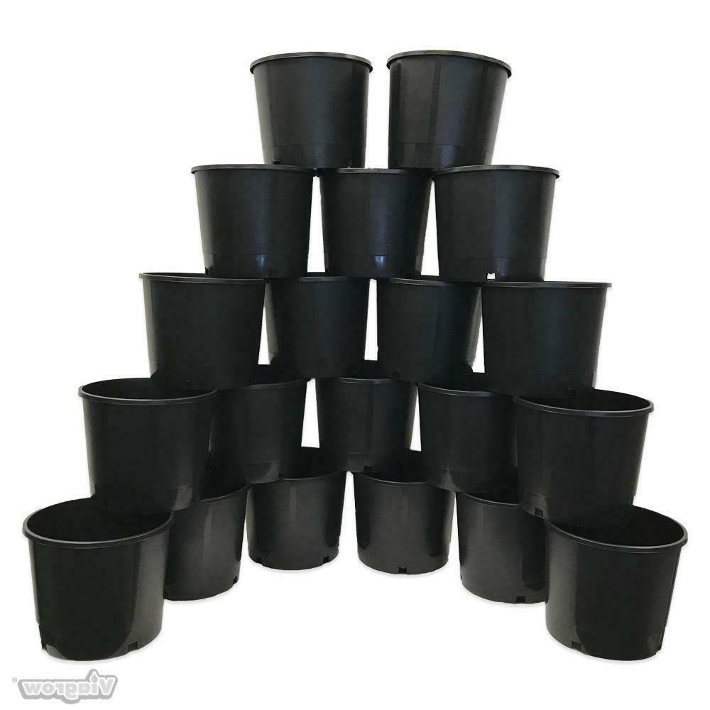 3 Gallon Hydroponic Nursery Pots, Black Plastic - 20 Pack