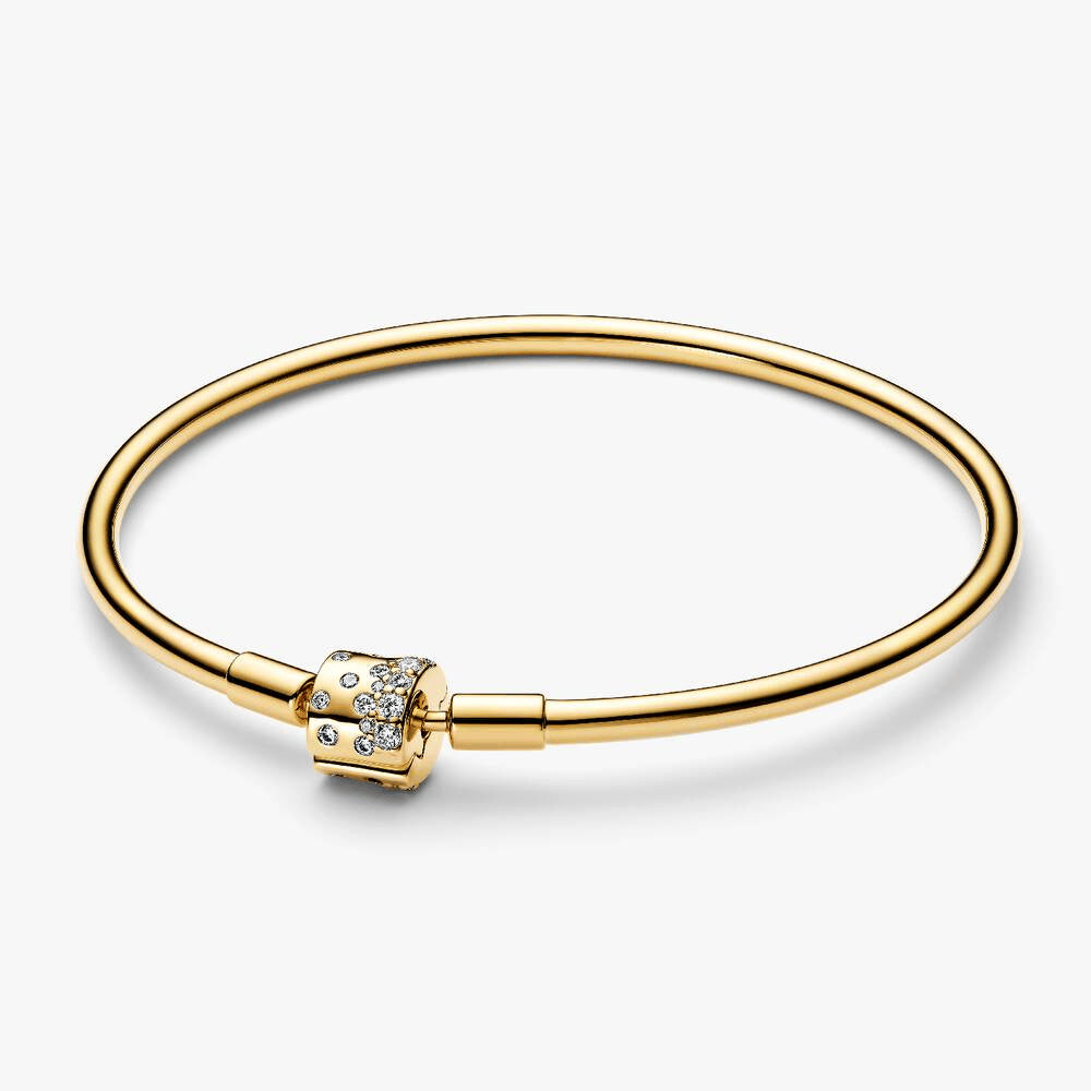 FINAL SALE - Sparkling Barrel Clasp Bangle