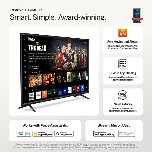 VIZIO 40-Inch D-Series Full HD 1080p Smart TV With AMD FreeSync And Apple AirPlay - D40F-J09