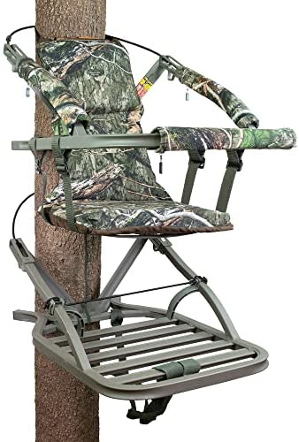 Aluminum Climbing Treestand With Padded Seat, 300 Lb. Capacity And Safety Harness