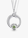 August Birthstone Eternity Circle O Pendant Set