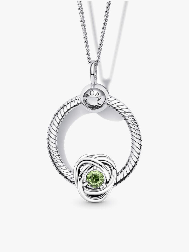 August Birthstone Eternity Circle O Pendant Set