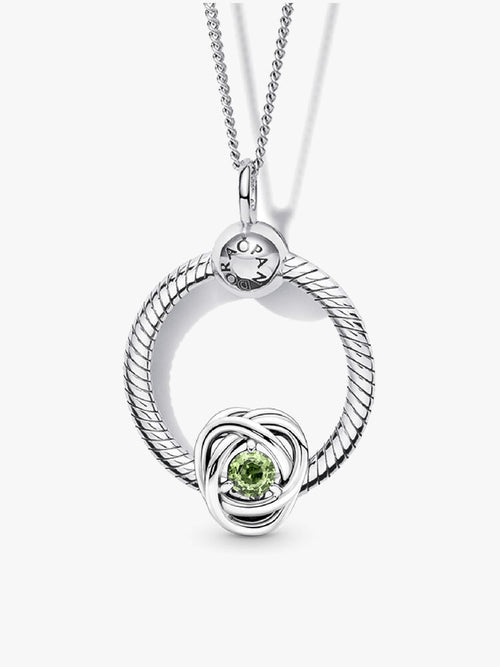 August Birthstone Eternity Circle O Pendant Set