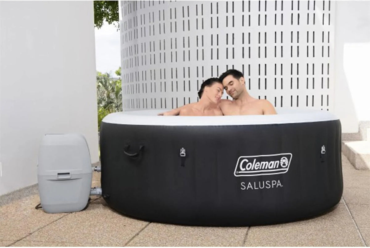 2-4 Person Inflatable Hot Tub With 120 Air Jets And Insulated Cover
