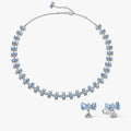 Bridgerton Blue Bow Necklace & Earring Set