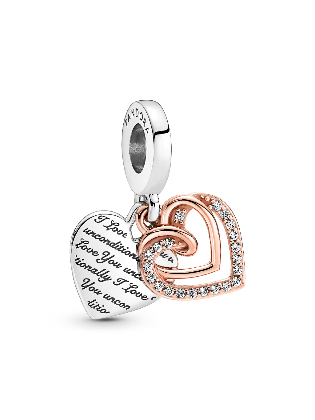 FINAL SALE - Entwined Hearts Double Dangle Charm