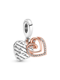 FINAL SALE - Entwined Hearts Double Dangle Charm