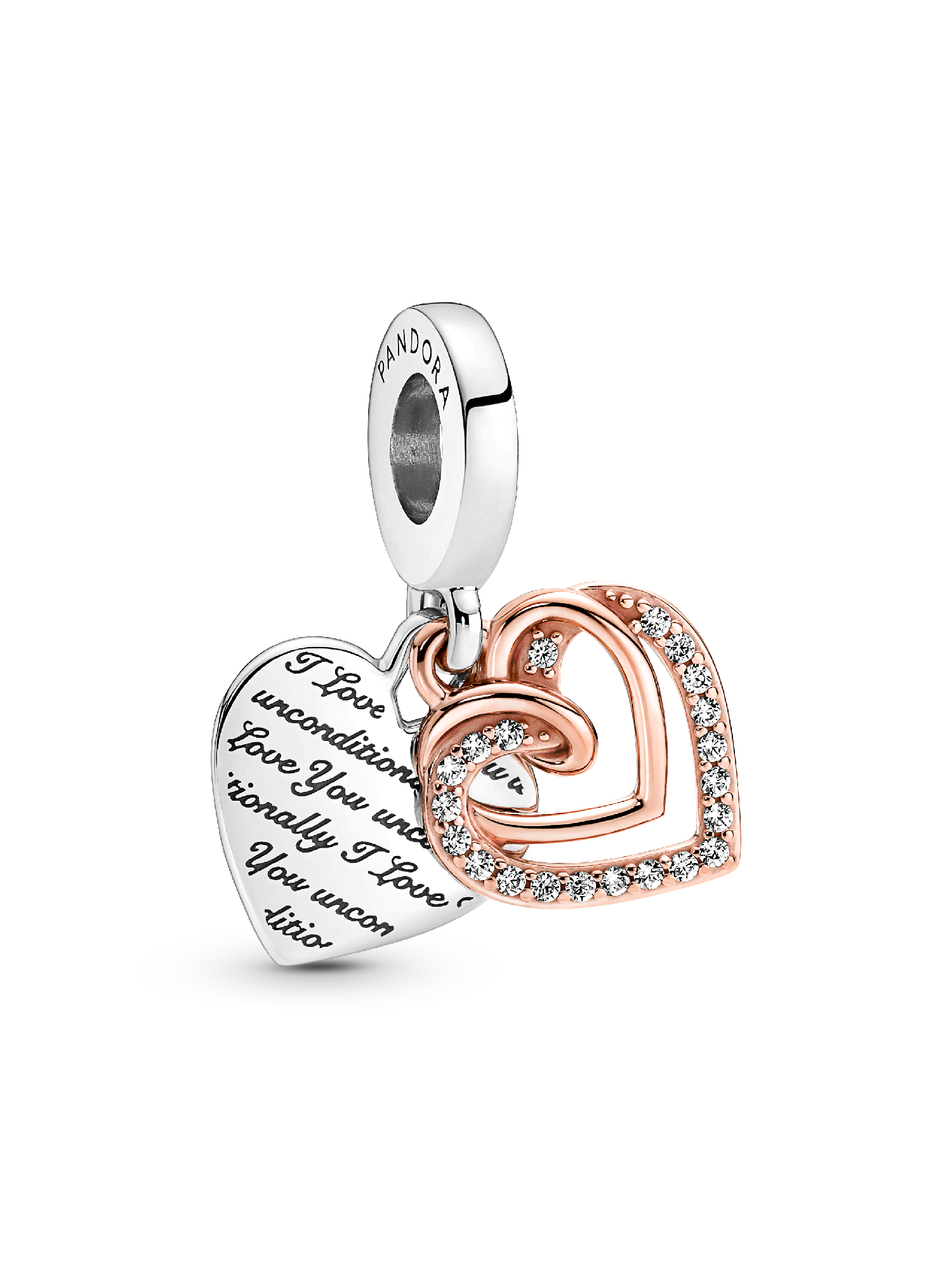 FINAL SALE - Entwined Hearts Double Dangle Charm